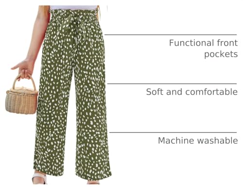 Image of SySea Girls Wide Leg Pants Kids Belted Dress Pants Lounge Trousers