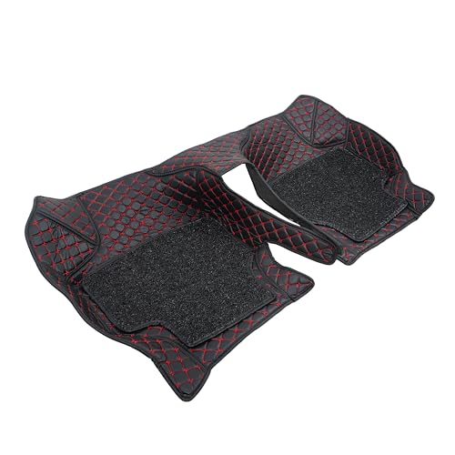 Image of NCEHEAL Premium 7D Floor Mat for Carens Clavis Custom Fitted, Luxury Foot Mats Compatible with Kia Carens Clavis, Set of 4 Pcs, Washable, Classic Black with Red Thread