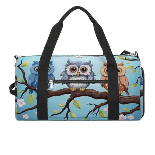 Sac de sport pour le yoga et la gym avec motif hiboux branchés