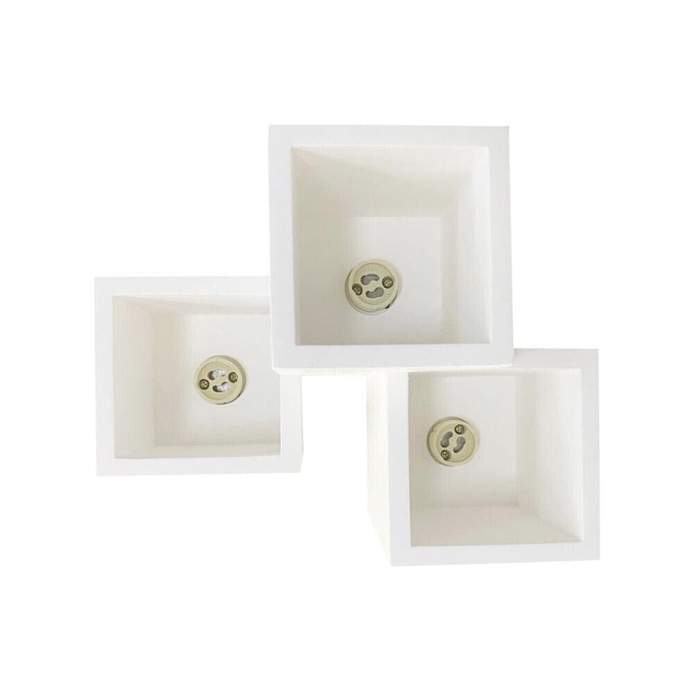 Lampadario da soffitto 3 cubi in gesso verniciabile supporto per faretto gu10