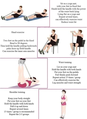 Image of Natural Rubber Pull Reducer Training Bands 6 Tubes Body Trimmer Pedal Exerciser Yoga Exercise, Arm Exercise, Tummy Body Building Training Men and Women (Multi)