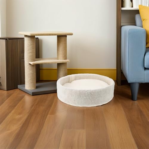 Coussin rond arbre à chat polaire beige accessoire de remplacement - 7