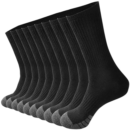 Men's Solid Color Casual Dress Socks, Athletic Crew Socks for Men, Classic Plain Colors, 5 Pairs Breathable Socks2