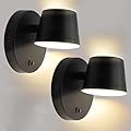 Homdec 2Pack 12V RV LED Bedside Reading Light with Switch, 350° Rotatable 12Volts RV Vanity Wall Sconce, Black Finished, 12Volt RV Interior Lights for RV Camper Trailer Motorhome Boat