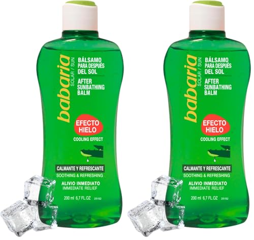 Babaria - After Sun Efecto Hielo Con Aloe Vera | Crema Hidratante Corporal 200ml | After Sun Babaria Con Aloe Vera | Crema Hidratante Hombre Y Mujer Con Vitamina B5 (Paquete de 2)