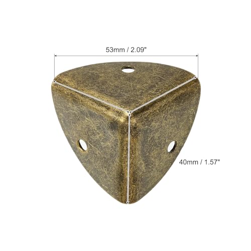 Image of uxcell 4 Pcs Decorative Box Corner Cover, 40mm Metal Edge Guard, Furniture Corner Edges Protector with Screws, Bronze