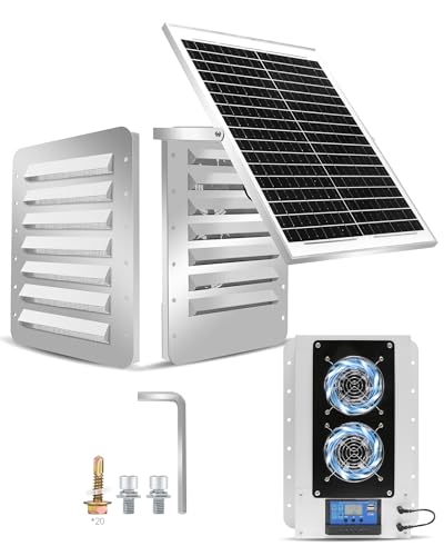 Krysolad Solar Vents Kit with 25W Panel & 8800mAh Battery
