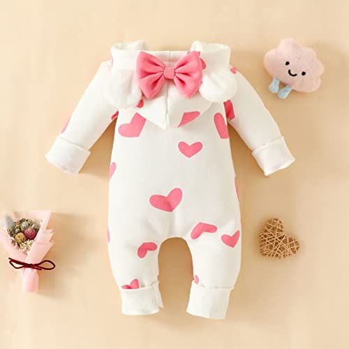 Combinaison manches longues bébé imprimé cœur pour les sorties en famille - 4