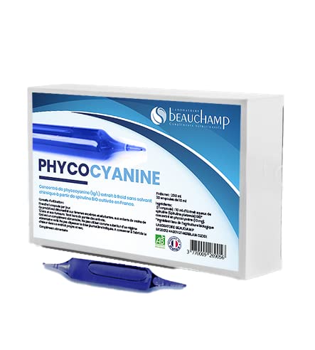 Laboratoire Beauchamp - Complément alimentaire PHYCOCYANINE BIO - 20 ampoules - Énergie - Défenses de l'organisme - Récupération physique - Vitalité - Développé en France Cover