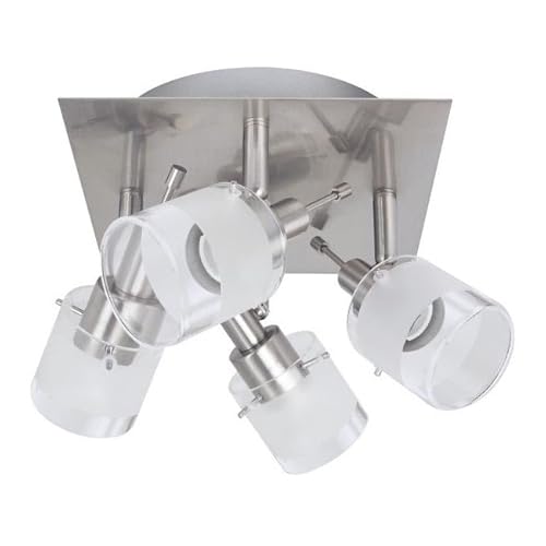 NICE Price Spotlight a max. 4 X 50 W GU10 230 V Nickel satinato Metallo/Vetro