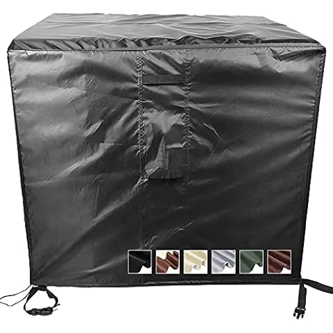 MEEYI waterproof furniture cover outdoor 126x126x74cm cube garden furniture cover with air vent outdoor furniture covers waterproof for dining table cover for cube garden furniture-Black Cover