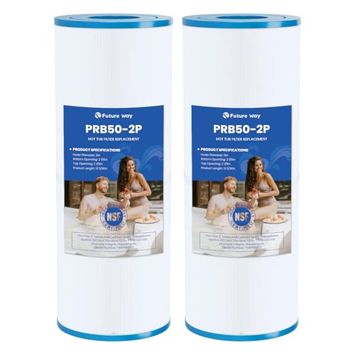 Future Way PRB50-IN Hot Tub Filter Replacement for Jacuzzi J210/J220/J235/J245/J275 Unicel C-4950 Pleatco PRB50-IN Filbur FC-2390 413-212-02 373045 5X13 Drop in Spa Filter 50 sq. ft 2 Pack