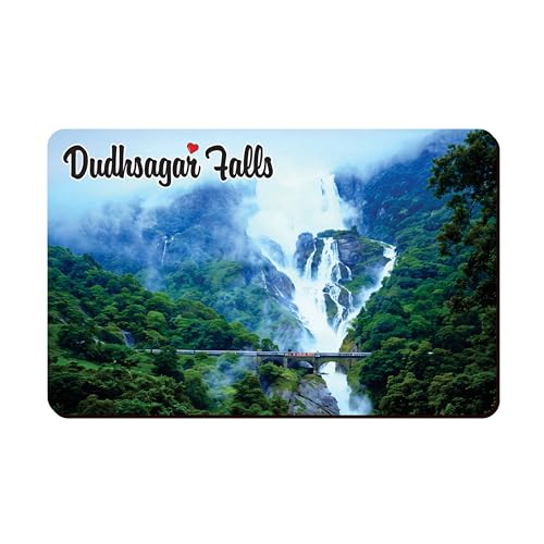 Image of Elegant Fridge Magnet with Themes |Rectangular Size Refrigerator Magnet with Magnetic Rubber Back | Pack of 1, 8.6cm X 5.4cm (Dudhsagar Falls)
