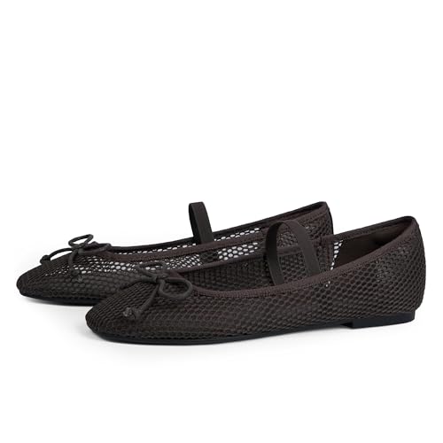 Image of Modatope Womens Flats Ballet Ballerina Flats for Women | Bow Bowknot Square Toe Slip on Flats, Dressy Comfort Ballet Shoes for Work, Driving, School, Travel & Daily Outings