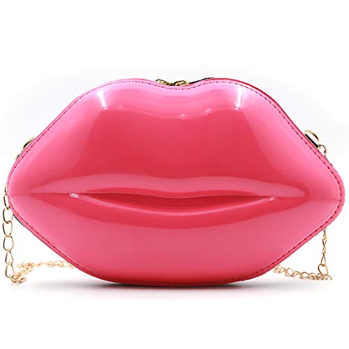 LoveWLC Red Lip Clutch Purse,novelty PU mini Evening handbags Crossbody Bag for Women trendy