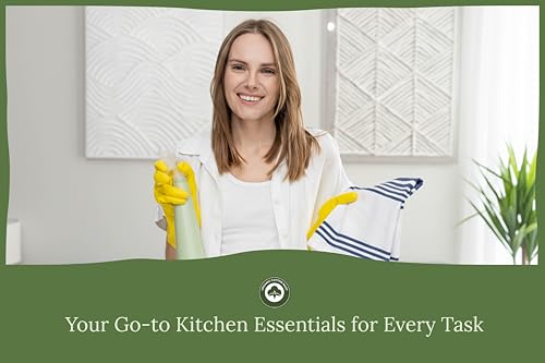 Image of Blue Dish Towels - 100% Cotton Blue Kitchen Towels - Super Absorbent, Lint-Free, Large 30 inchx20 inch, 6 Pack, Indigo White Stripes Dish Cloths with Hanging Loop - Durable and Washable Tea Towels (6 Pack)