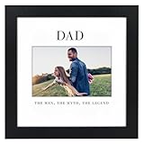 Americanflat Dad Picture Frame - Use as 4x6 Frame with 3 Interchangeable Mats or Display 8x8 Photos without Mat - Signature Collection - Gifts for Dad - Black