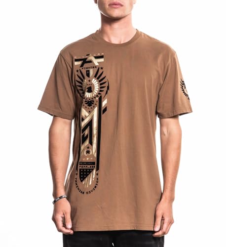 American Fighter Men's T-Shirt, Grapgic Design, Short Sleeve (US, Alpha, 4X-Large, Regular, Regular, Coca Mocha (Marathon))