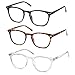 Reading Glasses Women Men Stylish Readers 2.25 Lightweight Frame Glasses for Reading 3 Pack Black / Tortoise/Clear