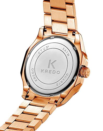 Kredo Men OTUS² Rose Black Japanese Quartz Time and Date Movement Analogue Watch - Image 2