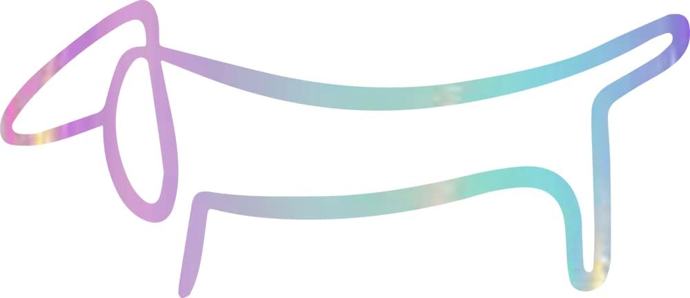 Dachshund Dog Pet (Holographic Opal Purple) (Set Of 2) Premium Waterproof Vinyl Decal Stickers For Laptop Phone Accessory Helmet Car Window Bumper Mug Tuber Cup Door Wall Decoration