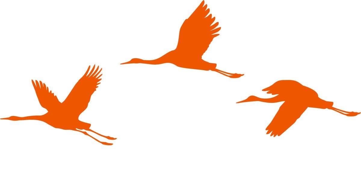 Aufkleber » Kraniche, 250x100,7cm, Orange Reflektierend • Dekoaufkleber/Autoaufkleber/Sticker/Decal/Vinyl