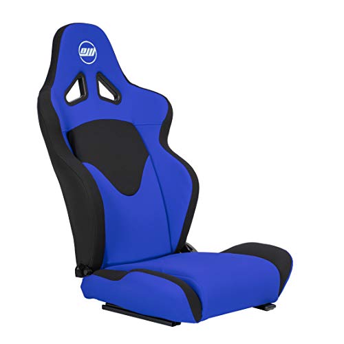 Openwheeler Racing And Flight Sim Seat, Simulator Cockpit. Sliding Rails Included. Blue On Black. Breathable Fabric Upholstery #TOP3