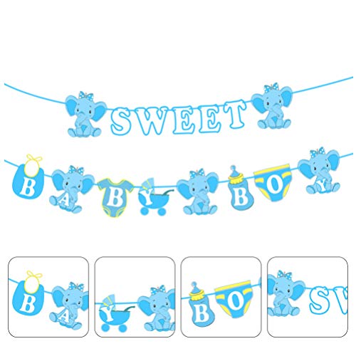 Banner de pendurar para festa de aniversário Amosfun é um menino ou Gir Party Fundo Decoração de par