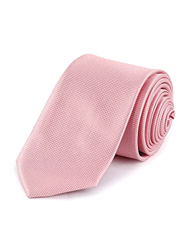 Gravata Tradicional Clássica Trabalhada (Rosa/Quadradinho)