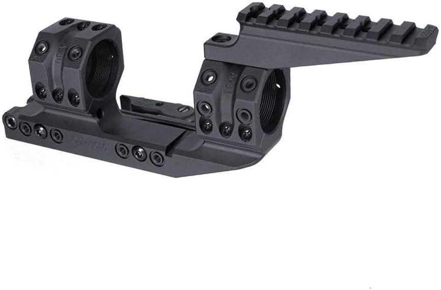 30/34mm Tube Dual Ring Scope Cantilever QD Mount & Top Extend Rail Base Mounting Set Combo With Integrate Bubble Levels & 10-Degree Wedge，1.54/1.93" Optical Centerline Height，For Standard 20mm Rail