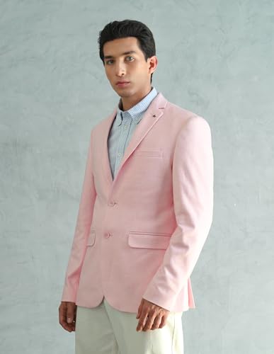 Image of Arrow MenSlim fit Polyester Solid Single-breastedNotch Lapel Collar Blazer