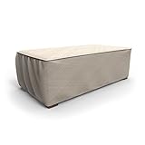 Budge English Garden Patio Ottoman Cover / Coffee Table Cover, Medium (Tan Tweed)