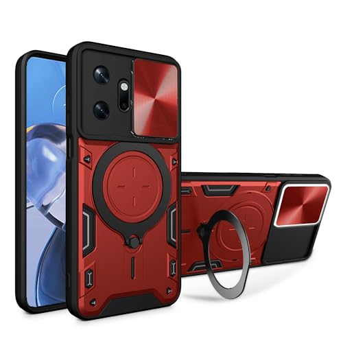 Lucyliy Compatible with Infinix Zero 20 x6821 Phone Case Cover [with Tempered Glass Screen Protector] red