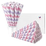 Candy Park - Conos de algodón de azúcar de alta calidad, conos de papel multicolor para máquinas de algodón de azúcar y hilo dental de azúcar