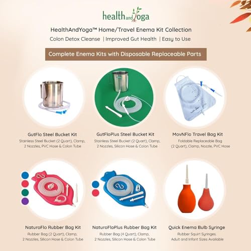 Image of Super Economical Enema Bag Kit (2 Quart) - BPA and Latex Free - Foldable and Compact - Travel Compatible (2 Pieces) (Pack of 2)