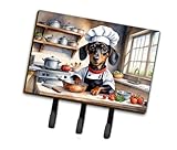 Caroline's Treasures Dachshund The Chef Leash or Key Holder Wall Hooks, Key Hooks Holder, Coat Rack Wall Mount, Coat Hooks, Hooks for Hanging Keys, Towels, Aprons, Leashes