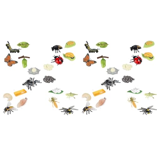 Figurines cycle de vie abeille et libellule pour jeux éducatifs en famille
