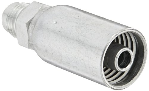 Image of EATON Weatherhead Coll-O-Crimp 06U-506 Male Rigid Fitting, SAE 37 Degree, Low Carbon Steel, 3 /8 inch Hose ID, 3 /8 inch Tube Size