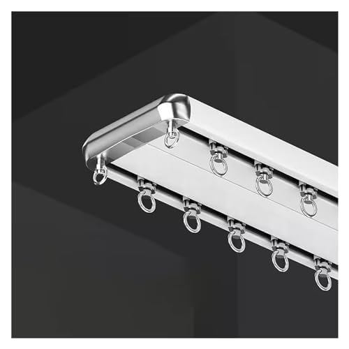 Double rail de rideau solide pour séparer un espace et suspendre des tissus lourds