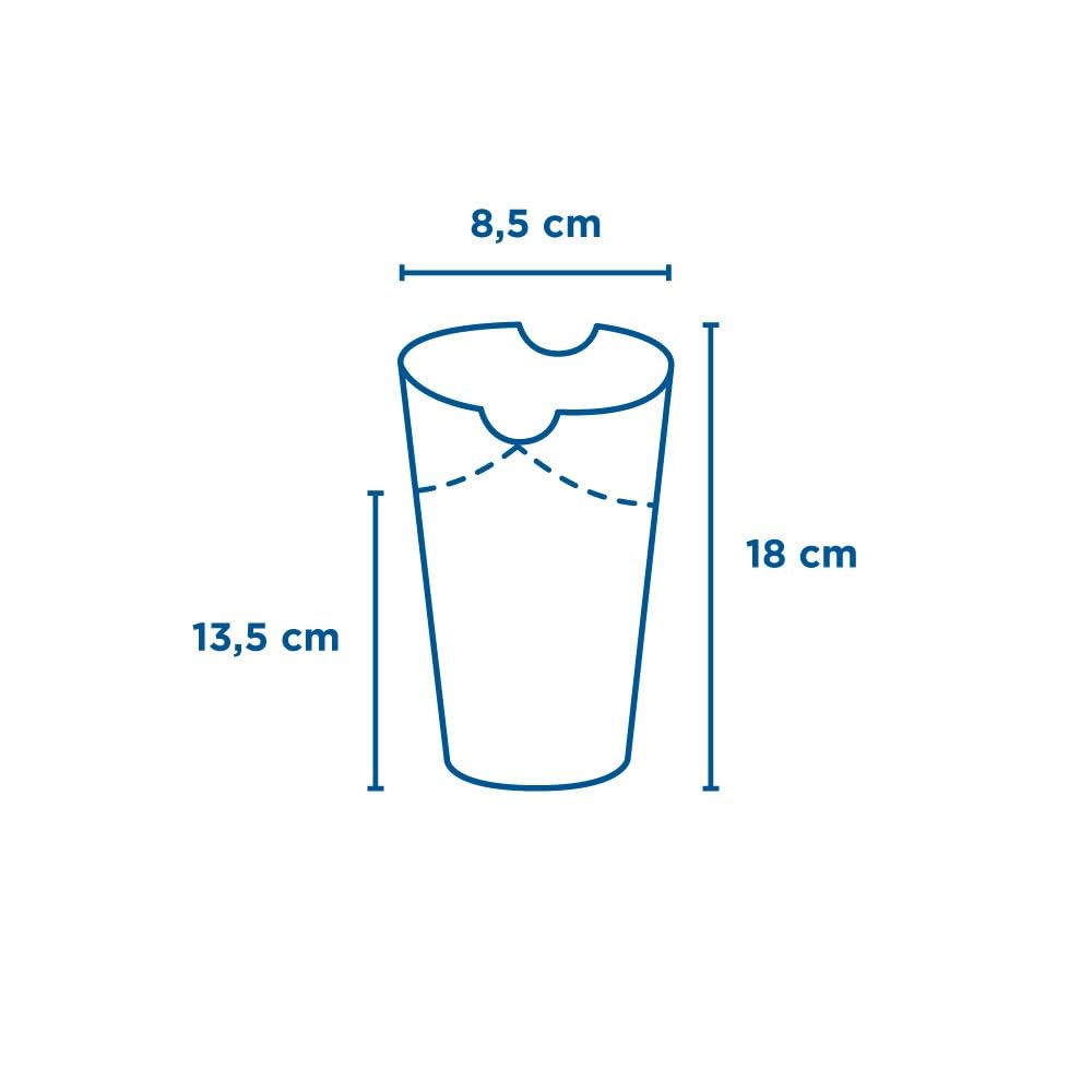 García de Pou 229.63 Vasos Fritas con Cierre, 8.5 x 18 cm, Set de 1000, Blanco