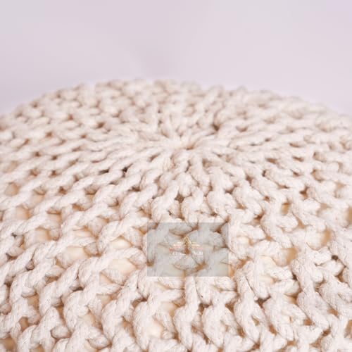 Pouf rond tricot 100% coton 50x50cm Paradise Star