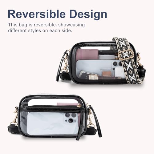 Image of Wuflyover Clear Bag for Stadium Events, Clear Crossbody Purse for Women