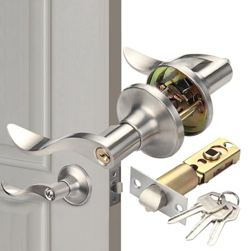 Poignée de porte de style vague avec serrure finition premium - 2