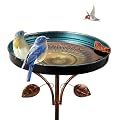 DREAMSOUL 38 Inch Bird Bath with 5 Prongs Stake, Vintage Bird Bath for Outside, Garden Metal Birdbath Stake for Yard Lawn Decor