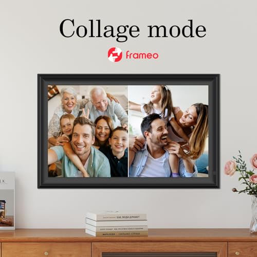 Image of 64GB 15.6inch FRAMEO Digital Photo Frame with 1920x1080 FHD IPS LCD Touch Screen, Dual-WiFi Share Photos & Videos Via Frameo App, Support USB Drive /SD Card Extend Storage, Motion Sensor, Auto-Rotate