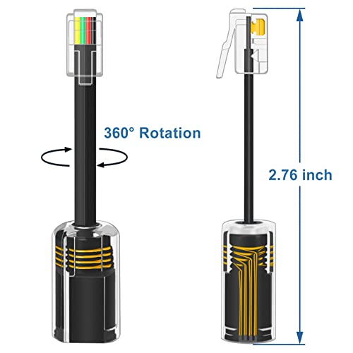 image for NECABLES 2+2Pack No Tangle Phone Cord for Landline 2pcs Telephone Hand