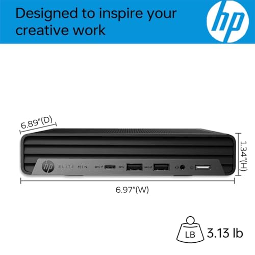 Image of HP Elite 805 Mini PC Desktop, AMD Ryzen 5 (6 Core 12 Threads), Ultra-Quiet Design, 16GB RAM, 1TB PCIe SSD, Dual 4K Display Support, USB-C, Bluetooth 5.2, Wi-Fi 6, Keyboard and Mouse, Windows 11 Pro