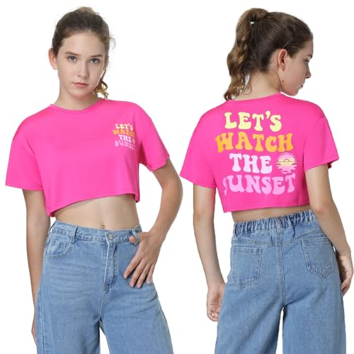 Mebius Girls Toddler Graphic Tees T Shirts Letter Print Summer Casual Short Sleeve Crewneck Preppy Cute Top 3T-12Y3