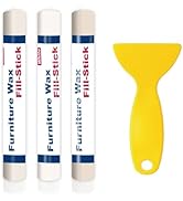 Kenbry Wood Filler Sticks 3 Colors White Wax Fill Stick, Wood Repair Kit for Scratches, Crack, Sc...
