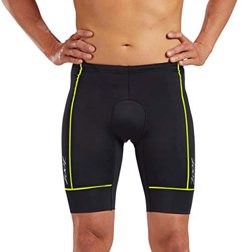Zoot Core Mens 9-Inch Tri Shorts - Performance Triathlon Shorts Endura Fabric Hip Holster Pockets (Safety Yellow, Large) #TOP6